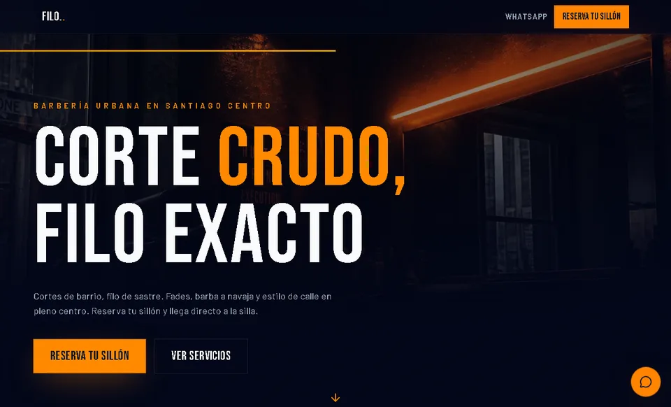 Demo de página web para barbería: Barbería Filo