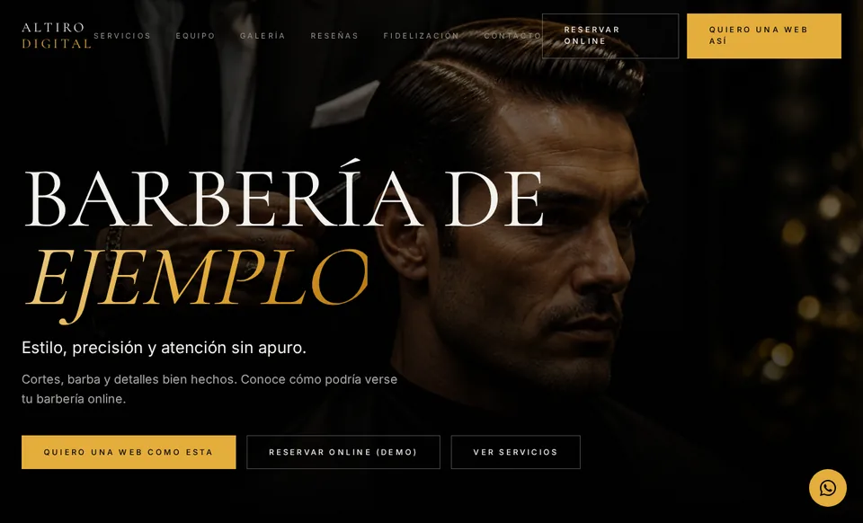 Demo de página web para barbería: Barbería de Ejemplo
