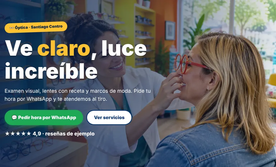 Demo de página web para óptica: Óptica Visión Clara