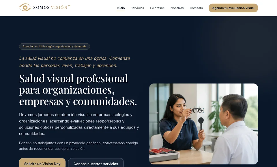 Demo de página web para óptica: SOMOS VISIÓN
